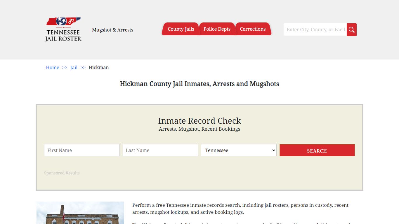 Hickman County Jail Inmates, Arrests and Mugshots