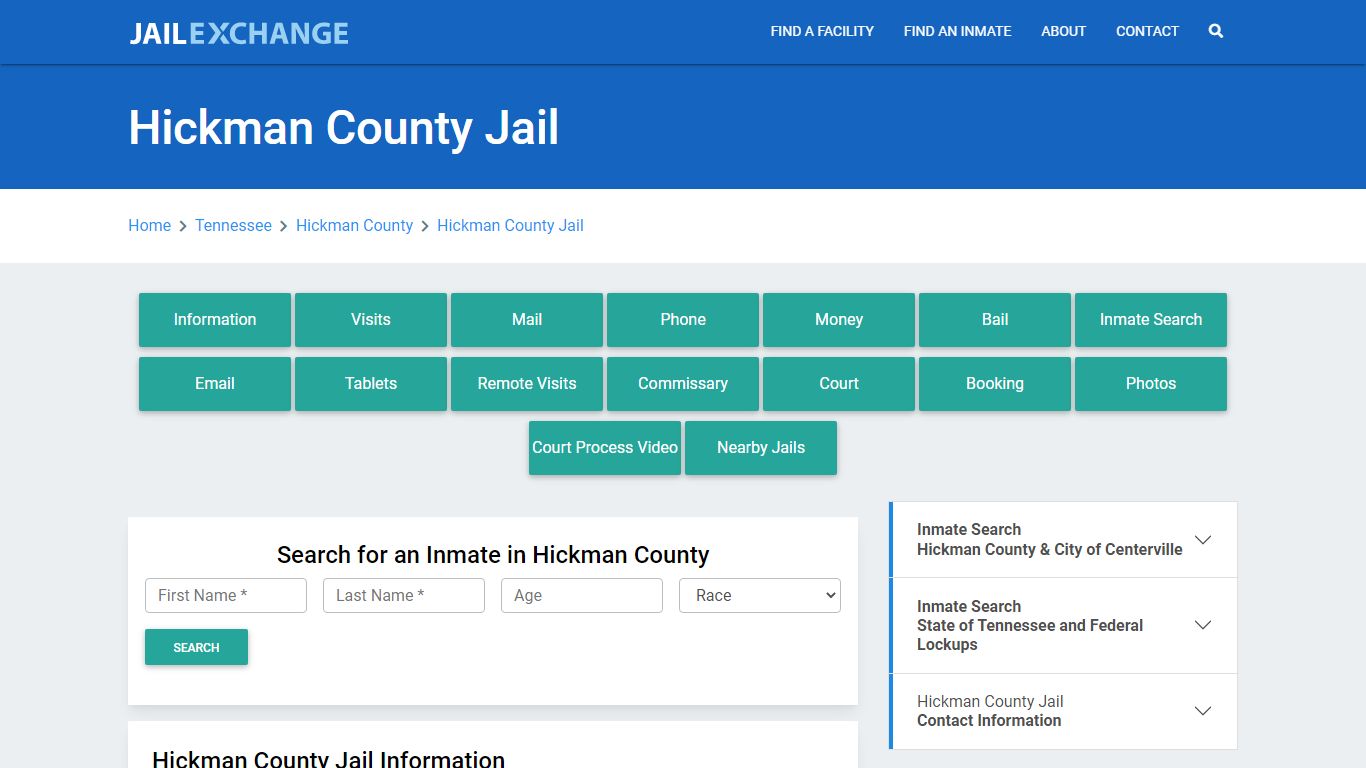 Hickman County Jail Roster Lookup, TN, Inmate Search